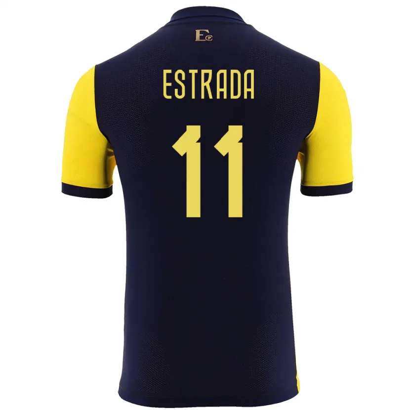 Danxen Bambino Maglia Ecuador Michael Estrada #11 Giallo Kit Gara Home 24-26 Maglietta