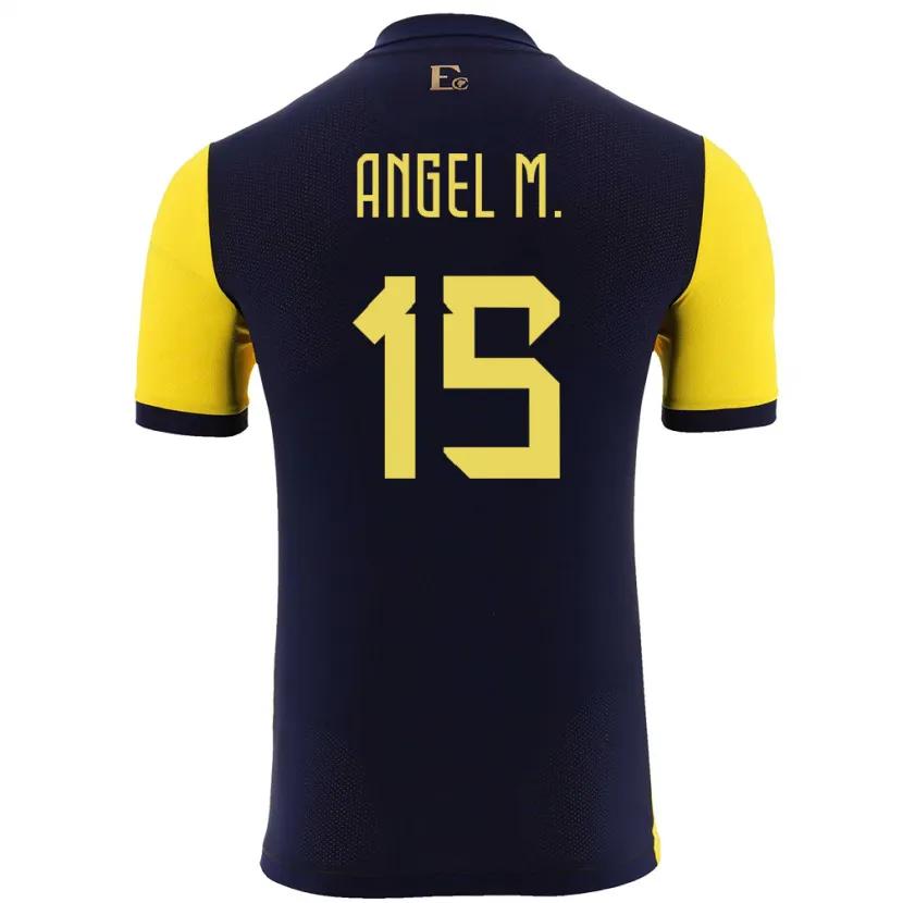 Danxen Bambino Maglia Ecuador Angel Mena #15 Giallo Kit Gara Home 24-26 Maglietta