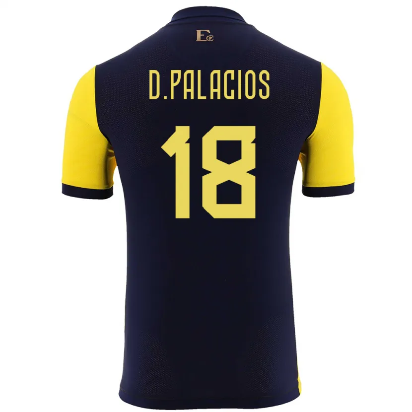 Danxen Bambino Maglia Ecuador Diego Palacios #18 Giallo Kit Gara Home 24-26 Maglietta