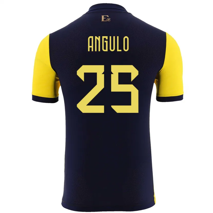Danxen Bambino Maglia Ecuador Nilson Angulo #25 Giallo Kit Gara Home 24-26 Maglietta