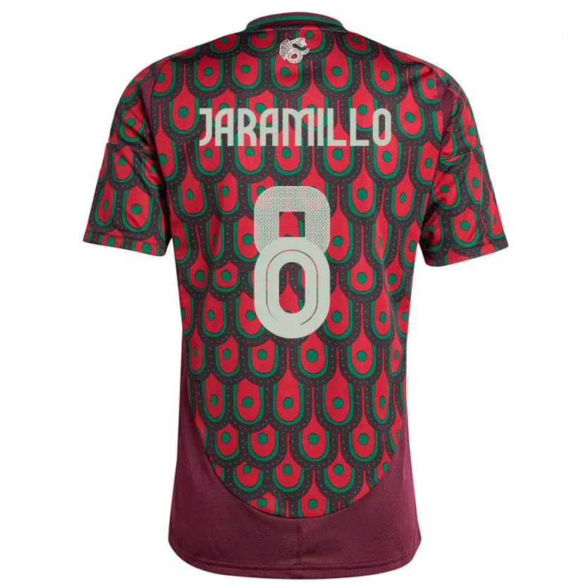 Danxen Bambino Maglia Messico Carolina Jaramillo #8 Marrone Kit Gara Home 24-26 Maglietta