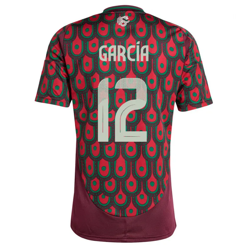 Danxen Bambino Maglia Messico Eduardo Garcia #12 Marrone Kit Gara Home 24-26 Maglietta