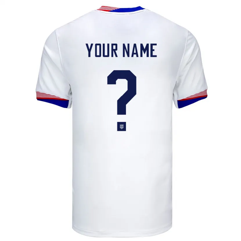 Danxen Bambino Maglia Stati Uniti Il Tuo Nome #0 Bianco Kit Gara Home 24-26 Maglietta