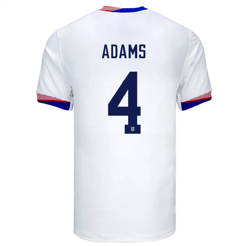 Danxen Bambino Maglia Stati Uniti Tyler Adams #4 Bianco Kit Gara Home 24-26 Maglietta