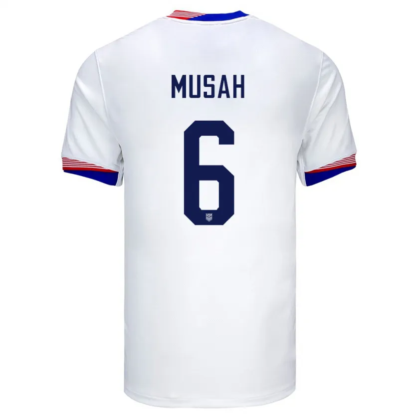 Danxen Bambino Maglia Stati Uniti Yunus Musah #6 Bianco Kit Gara Home 24-26 Maglietta
