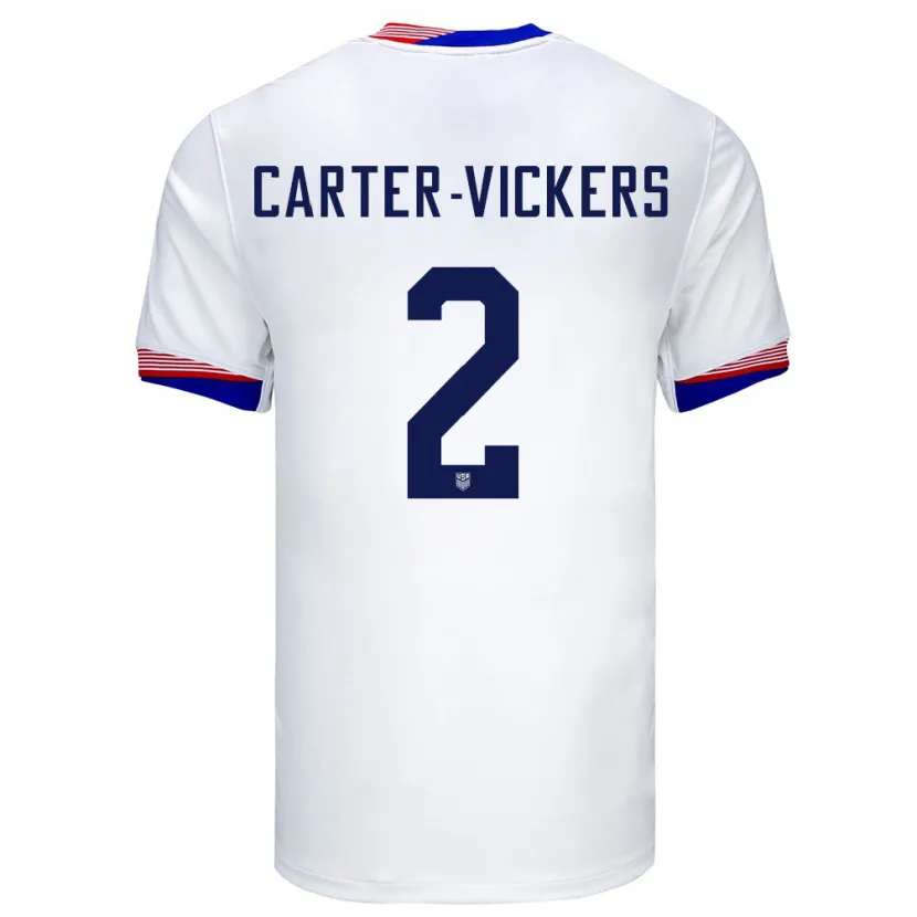 Danxen Bambino Maglia Stati Uniti Cameron Carter-Vickers #2 Bianco Kit Gara Home 24-26 Maglietta