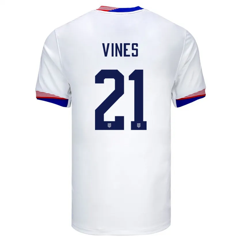 Danxen Bambino Maglia Stati Uniti Sam Vines #21 Bianco Kit Gara Home 24-26 Maglietta