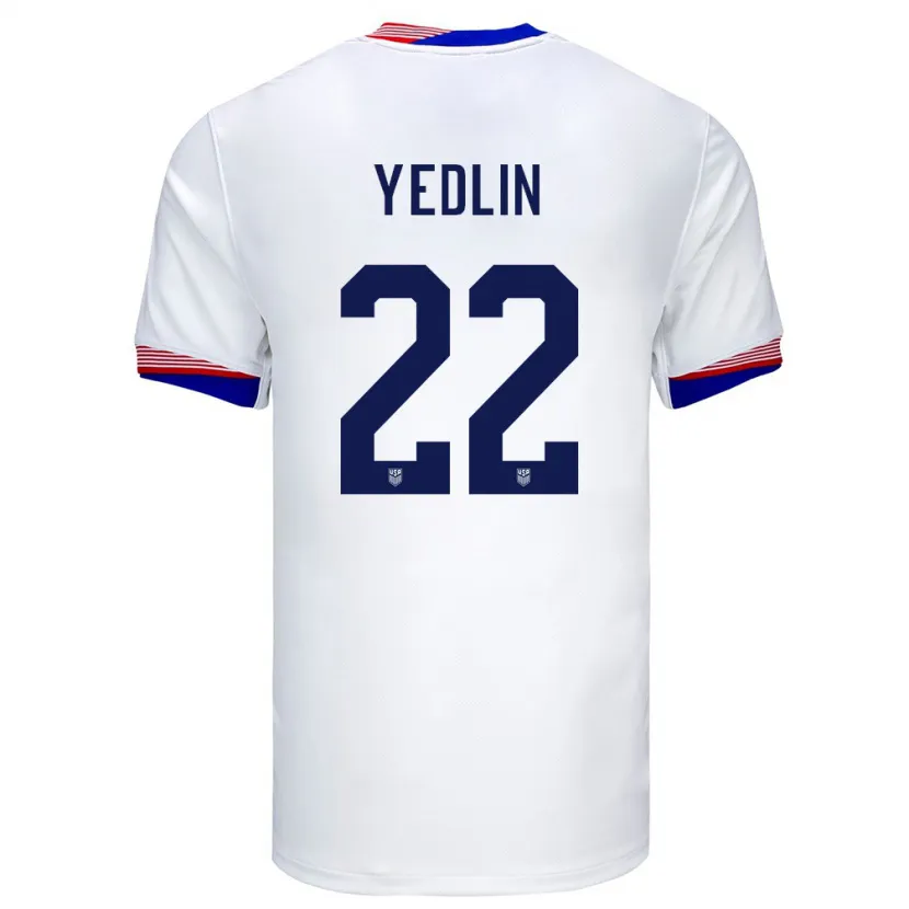 Danxen Bambino Maglia Stati Uniti Deandre Yedlin #22 Bianco Kit Gara Home 24-26 Maglietta