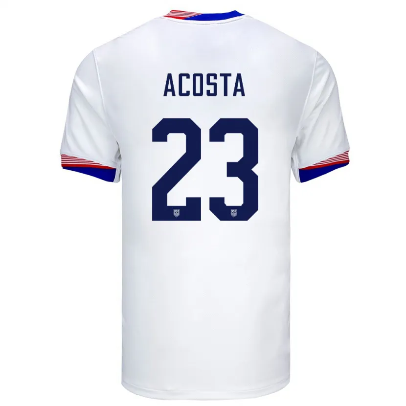 Danxen Bambino Maglia Stati Uniti Kellyn Acosta #23 Bianco Kit Gara Home 24-26 Maglietta