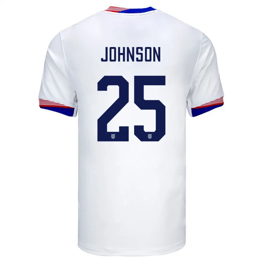 Danxen Bambino Maglia Stati Uniti Sean Johnson #25 Bianco Kit Gara Home 24-26 Maglietta