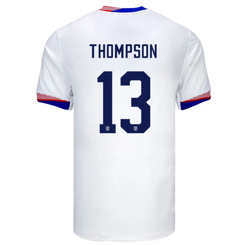 Danxen Bambino Maglia Stati Uniti Alyssa Thompson #13 Bianco Kit Gara Home 24-26 Maglietta