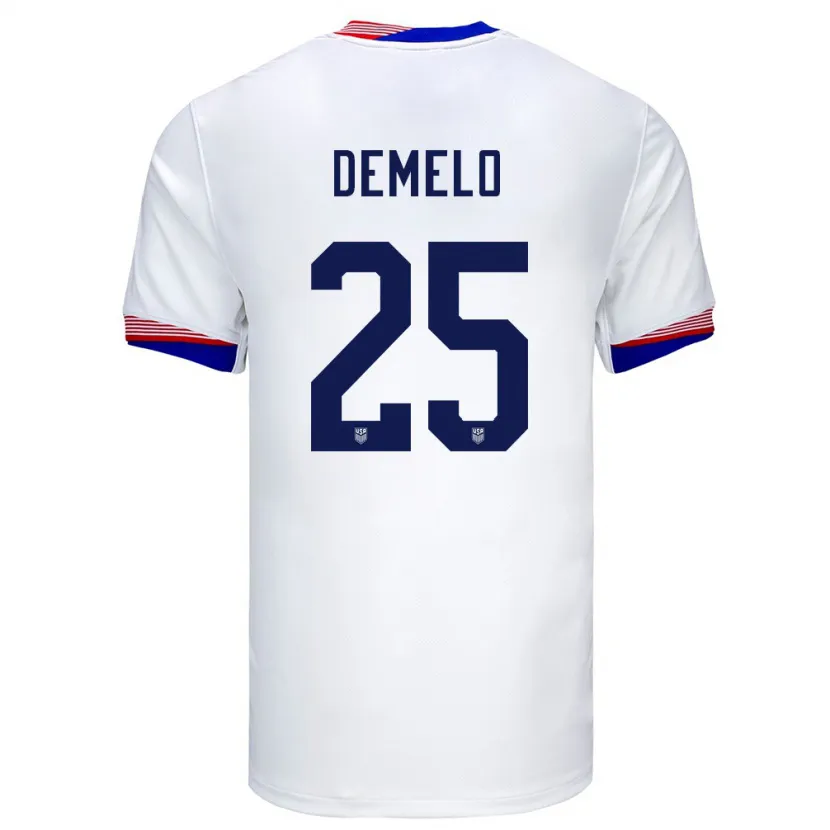 Danxen Bambino Maglia Stati Uniti Savannah Demelo #25 Bianco Kit Gara Home 24-26 Maglietta