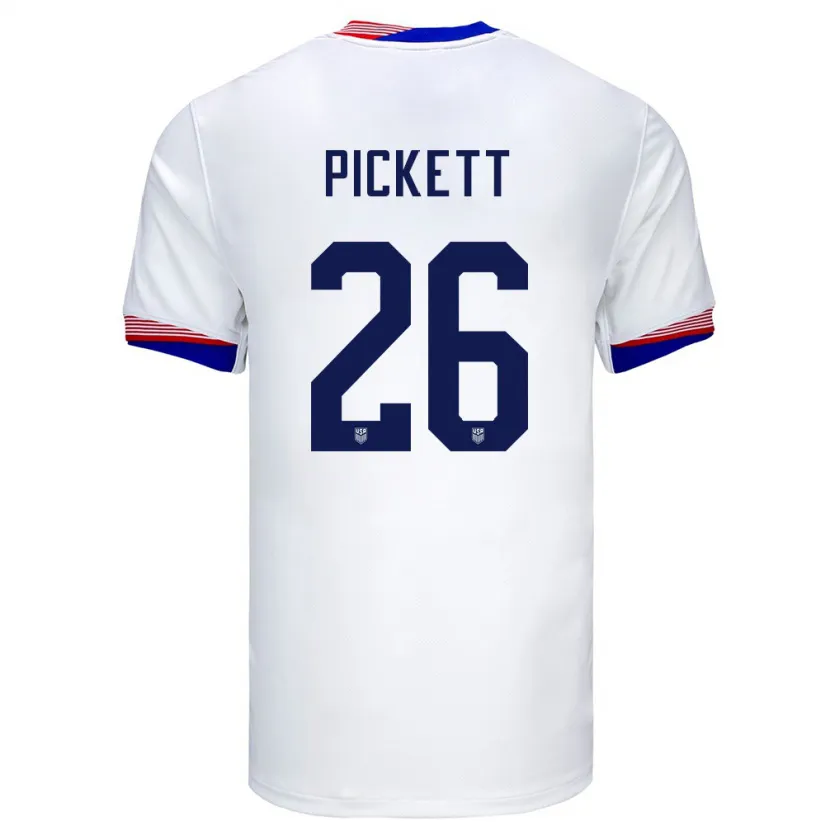 Danxen Bambino Maglia Stati Uniti Carson Pickett #26 Bianco Kit Gara Home 24-26 Maglietta