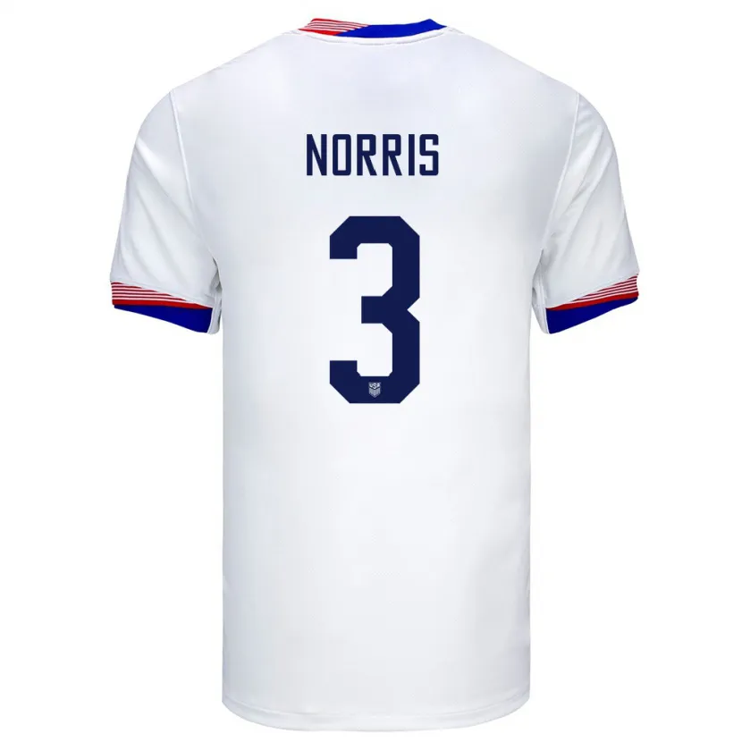 Danxen Bambino Maglia Stati Uniti Nolan Norris #3 Bianco Kit Gara Home 24-26 Maglietta