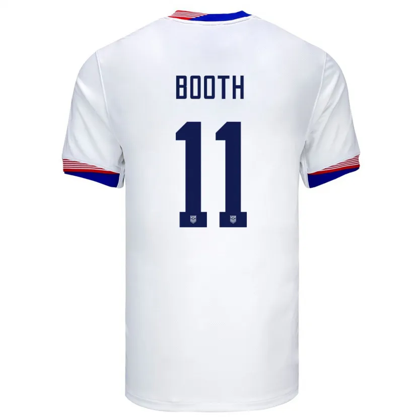 Danxen Bambino Maglia Stati Uniti Zach Booth #11 Bianco Kit Gara Home 24-26 Maglietta