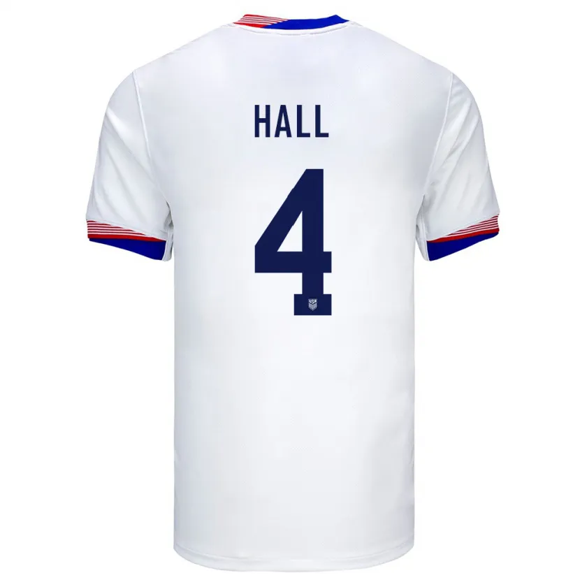 Danxen Bambino Maglia Stati Uniti Tyler Hall #4 Bianco Kit Gara Home 24-26 Maglietta