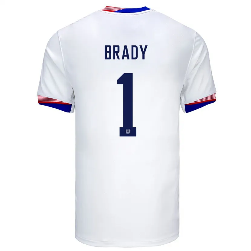 Danxen Bambino Maglia Stati Uniti Chris Brady #1 Bianco Kit Gara Home 24-26 Maglietta