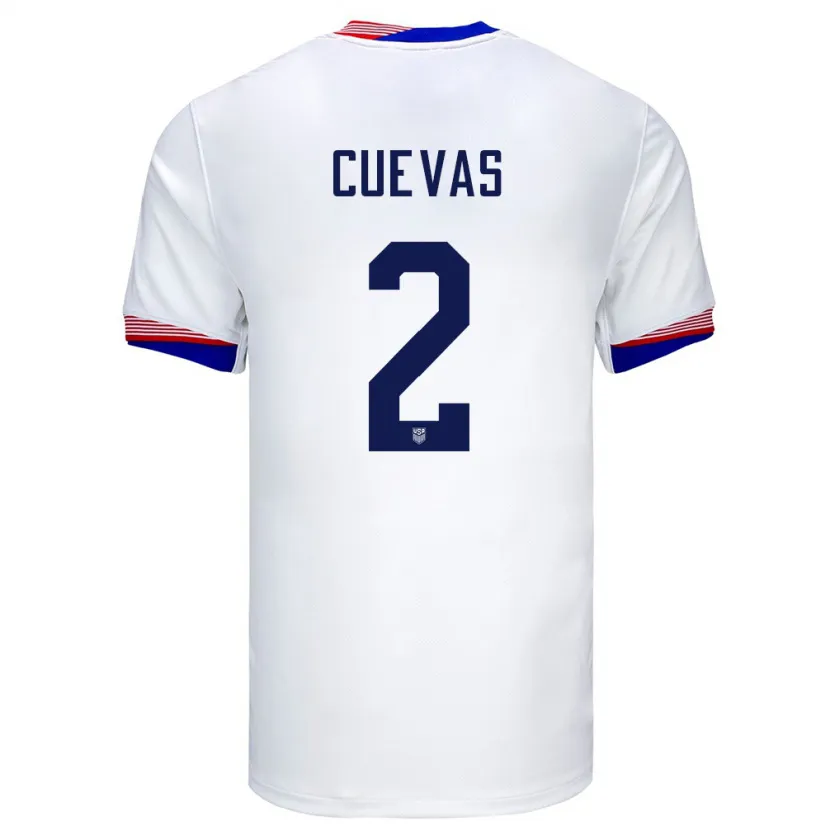 Danxen Bambino Maglia Stati Uniti Mauricio Cuevas #2 Bianco Kit Gara Home 24-26 Maglietta