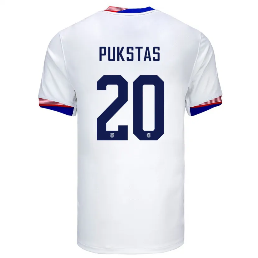 Danxen Bambino Maglia Stati Uniti Rokas Pukstas #20 Bianco Kit Gara Home 24-26 Maglietta