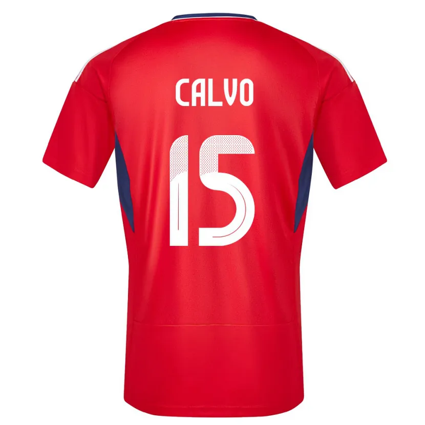 Danxen Bambino Maglia Costa Rica Francisco Calvo #15 Rosso Kit Gara Home 24-26 Maglietta