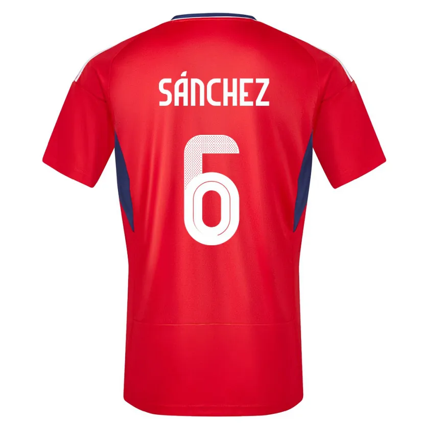 Danxen Bambino Maglia Costa Rica Carol Sanchez #6 Rosso Kit Gara Home 24-26 Maglietta