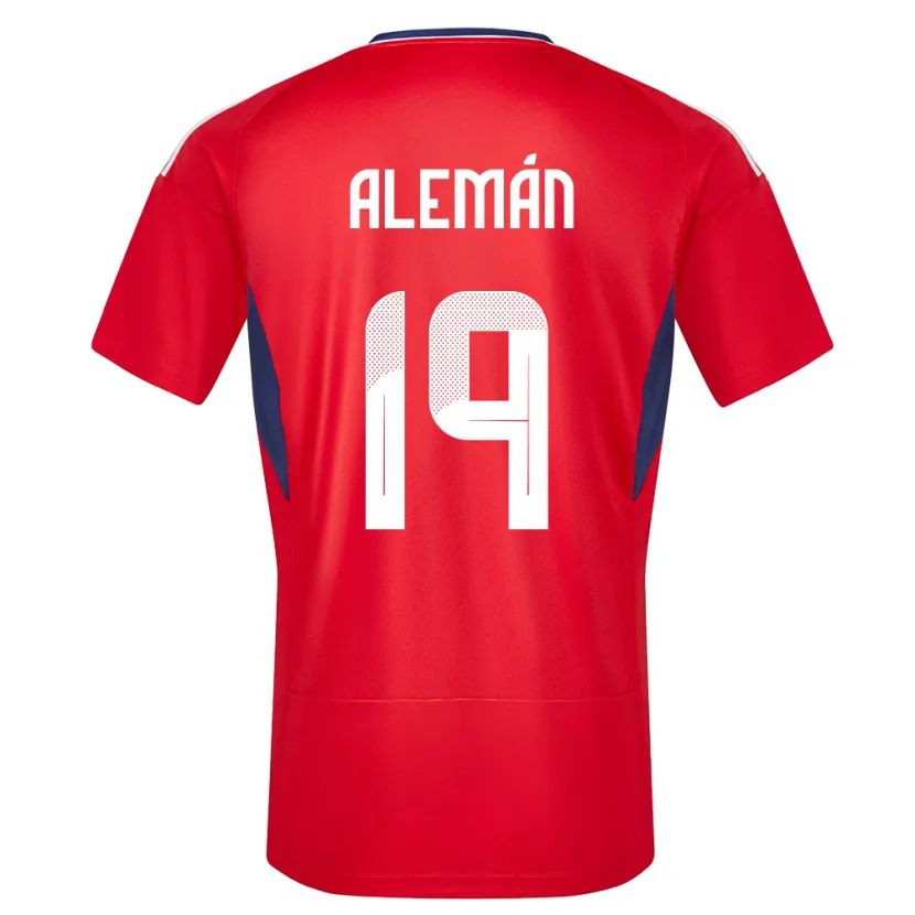 Danxen Bambino Maglia Costa Rica Fabricio Aleman #19 Rosso Kit Gara Home 24-26 Maglietta