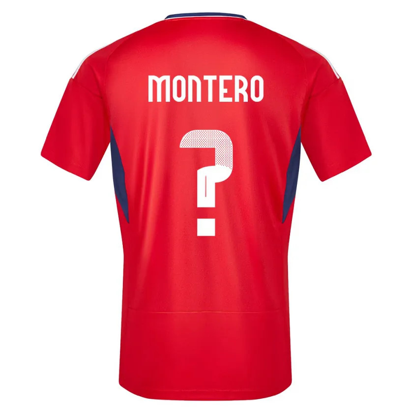 Danxen Bambino Maglia Costa Rica Claudio Montero #0 Rosso Kit Gara Home 24-26 Maglietta