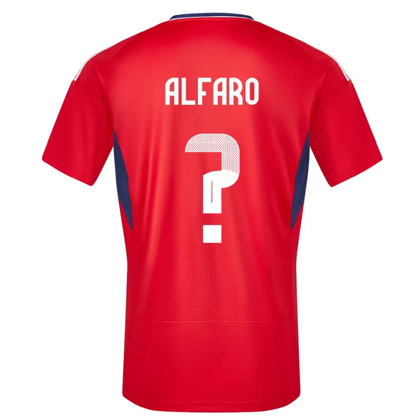 Danxen Bambino Maglia Costa Rica Juan Alfaro #0 Rosso Kit Gara Home 24-26 Maglietta