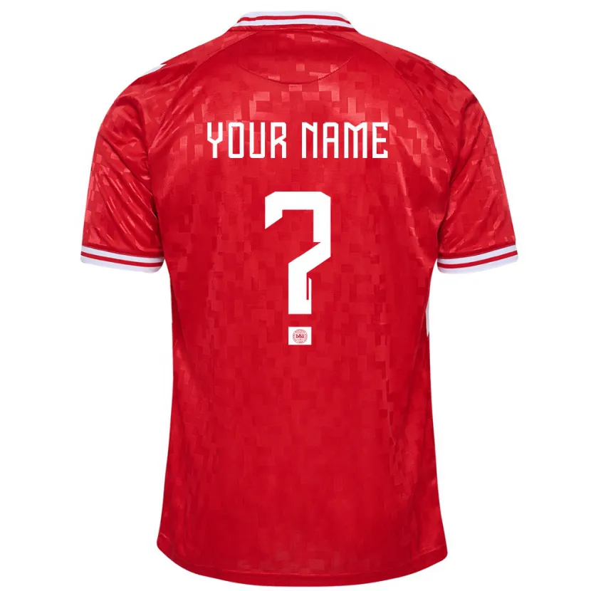 Danxen Bambino Maglia Danimarca Il Tuo Nome #0 Rosso Kit Gara Home 24-26 Maglietta