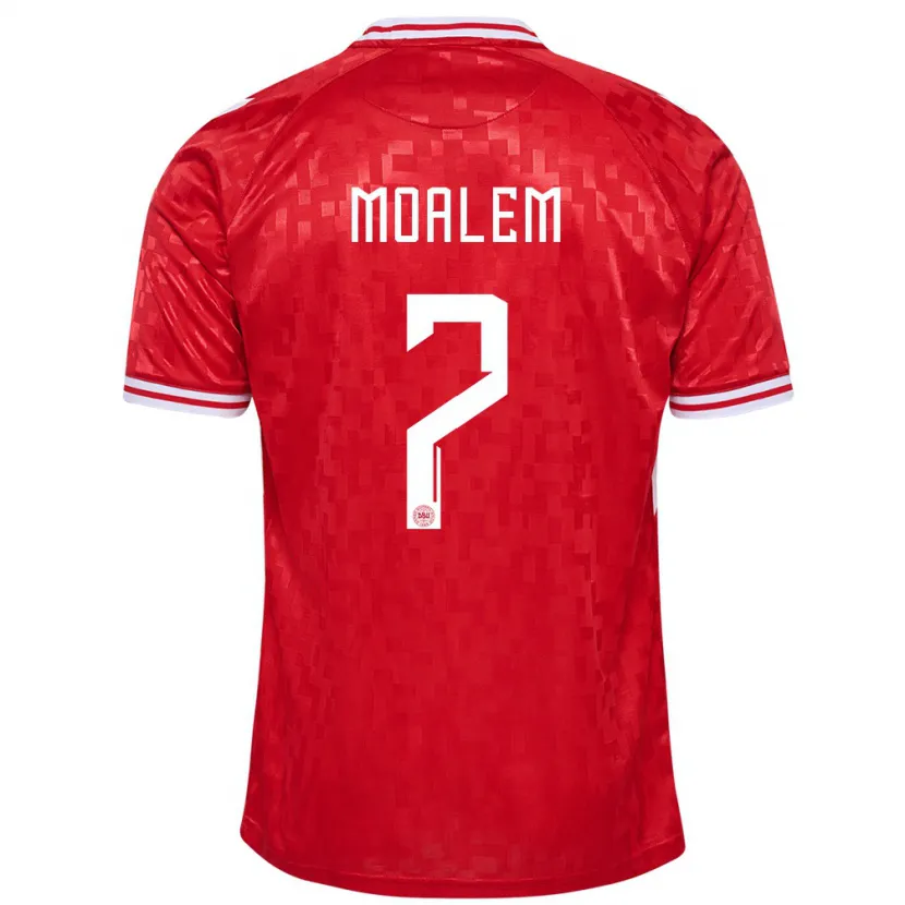 Danxen Bambino Maglia Danimarca Jonathan Moalem #7 Rosso Kit Gara Home 24-26 Maglietta