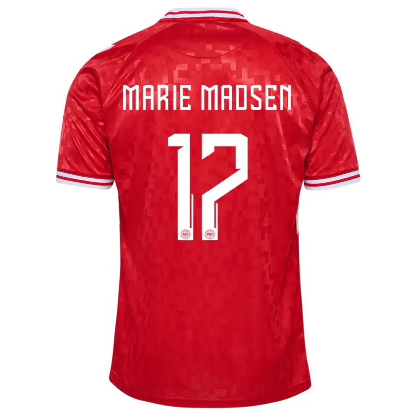 Danxen Bambino Maglia Danimarca Rikke Marie Madsen #17 Rosso Kit Gara Home 24-26 Maglietta