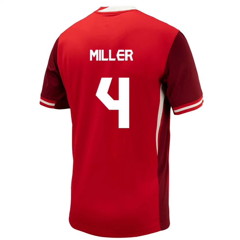 Danxen Bambino Maglia Canada Kamal Miller #4 Rosso Kit Gara Home 24-26 Maglietta