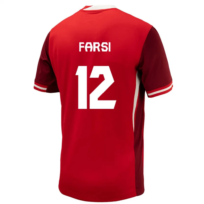Danxen Bambino Maglia Canada Mohamed Farsi #12 Rosso Kit Gara Home 24-26 Maglietta
