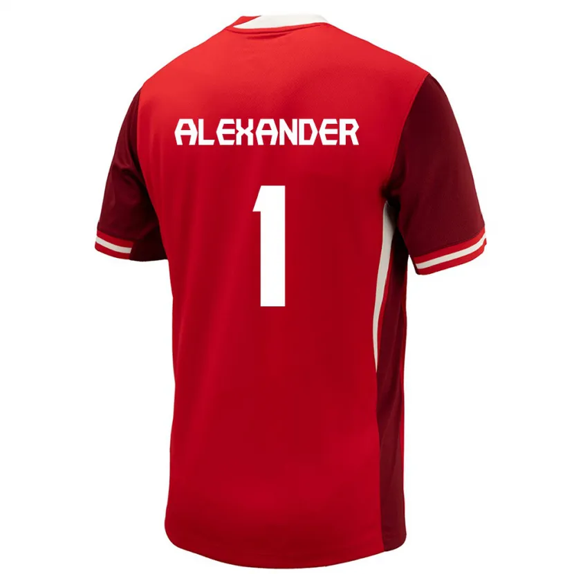 Danxen Bambino Maglia Canada Ben Alexander #1 Rosso Kit Gara Home 24-26 Maglietta