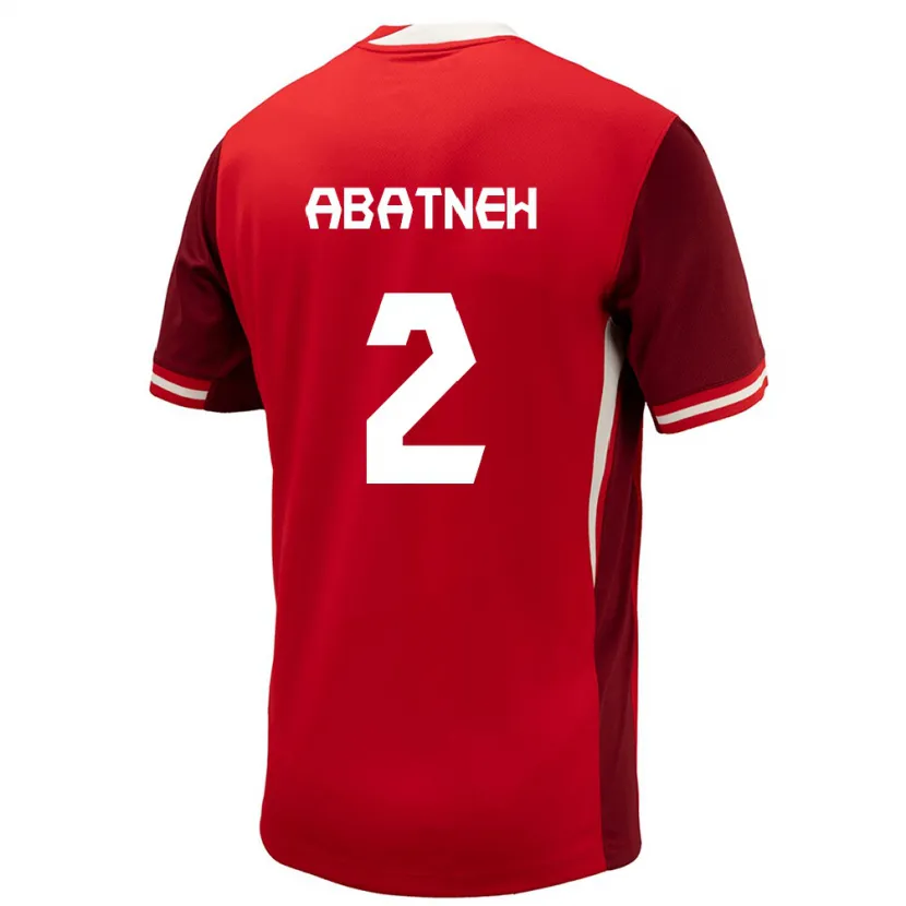 Danxen Bambino Maglia Canada Noah Abatneh #2 Rosso Kit Gara Home 24-26 Maglietta