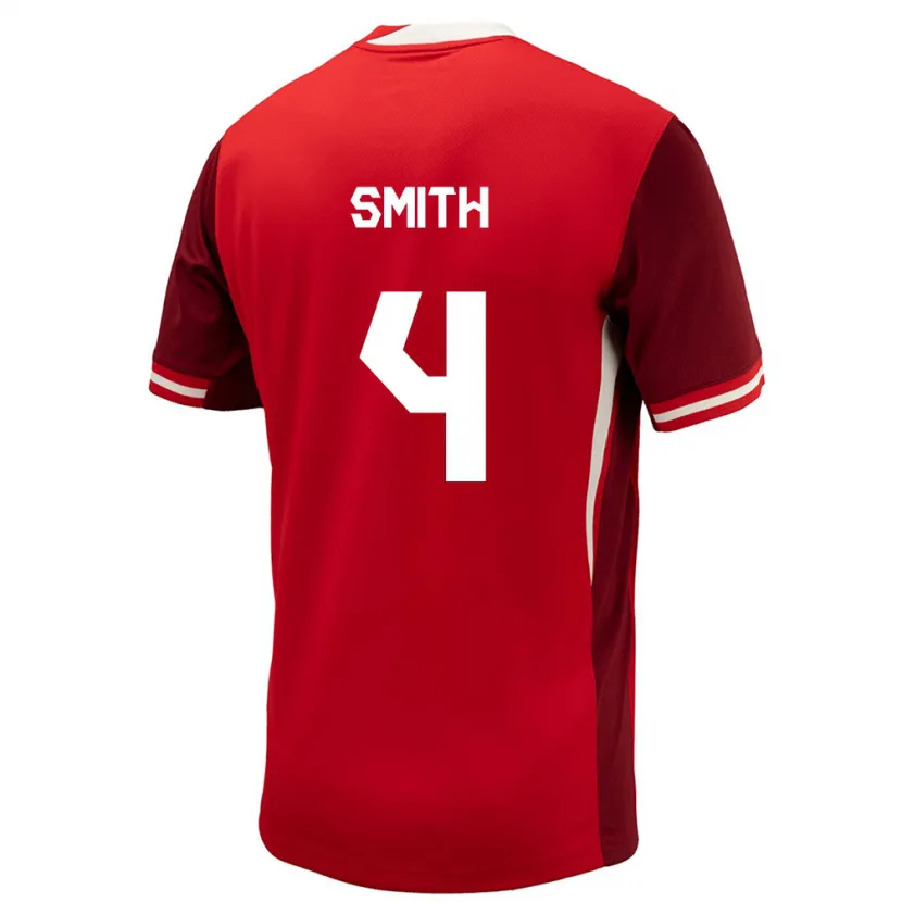 Danxen Bambino Maglia Canada Justin Smith #4 Rosso Kit Gara Home 24-26 Maglietta