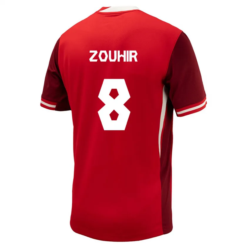 Danxen Bambino Maglia Canada Rida Zouhir #8 Rosso Kit Gara Home 24-26 Maglietta