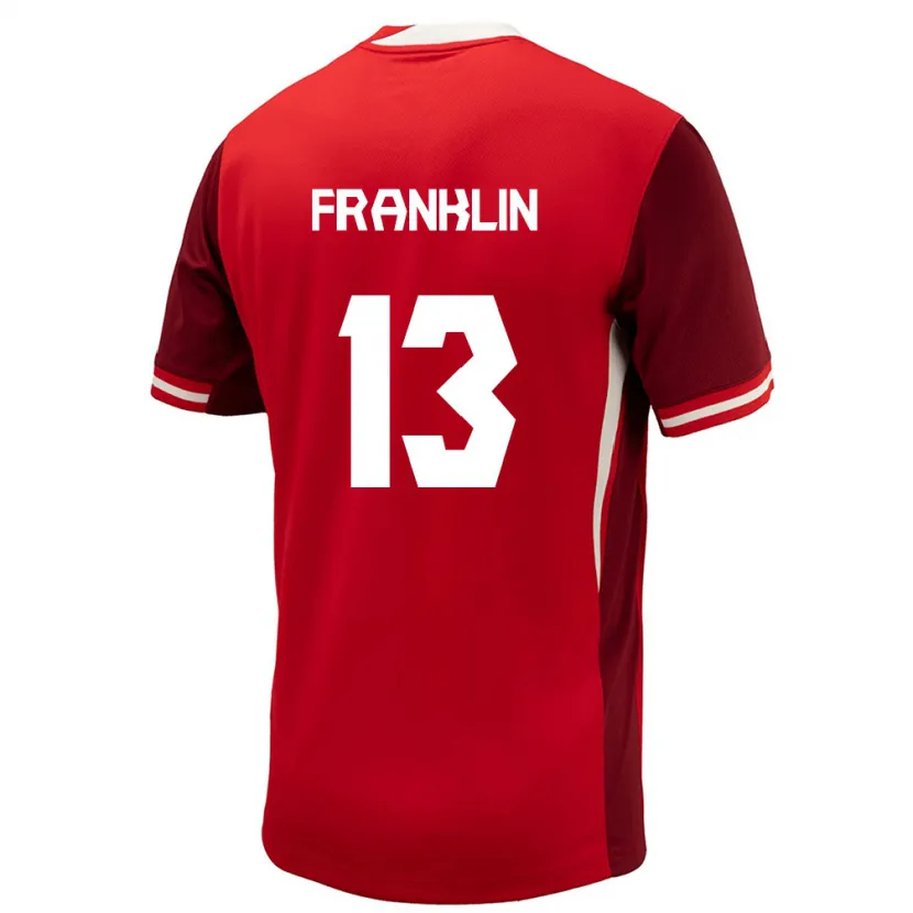 Danxen Bambino Maglia Canada Kobe Franklin #13 Rosso Kit Gara Home 24-26 Maglietta