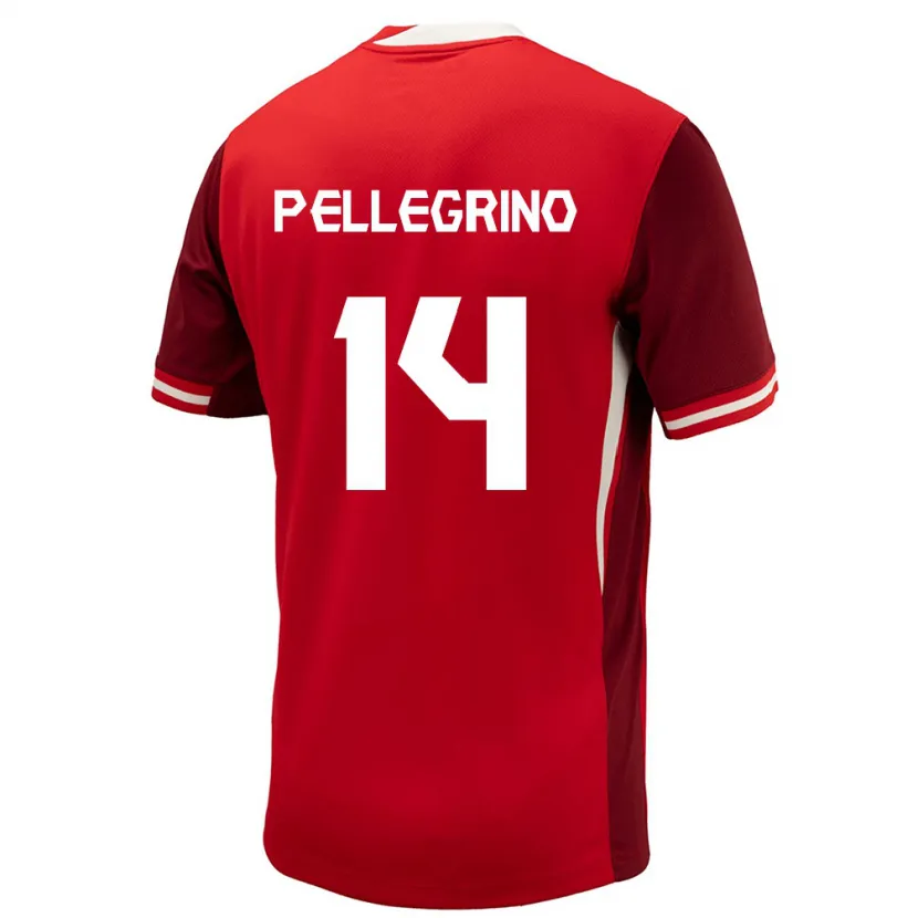Danxen Bambino Maglia Canada Gabriel Pellegrino #14 Rosso Kit Gara Home 24-26 Maglietta