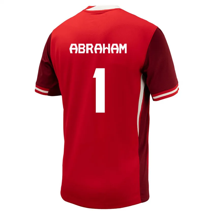 Danxen Bambino Maglia Canada Nathaniel Abraham #1 Rosso Kit Gara Home 24-26 Maglietta