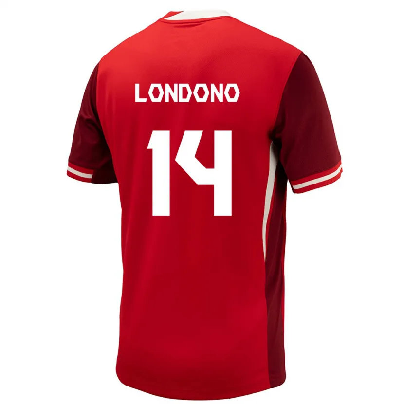Danxen Bambino Maglia Canada Tyler Londono #14 Rosso Kit Gara Home 24-26 Maglietta