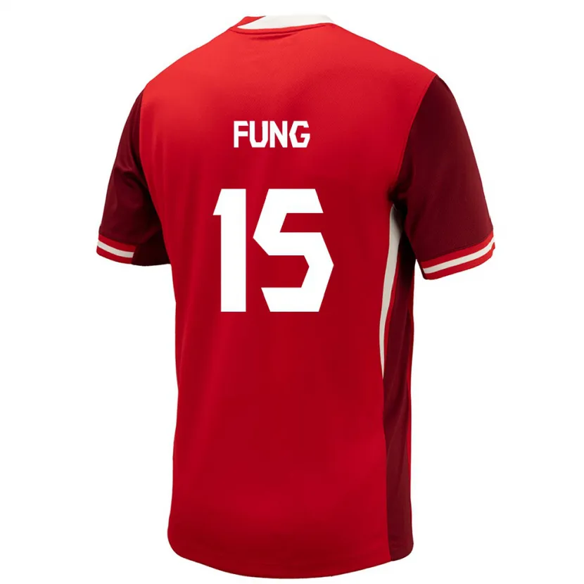 Danxen Bambino Maglia Canada Victor Fung #15 Rosso Kit Gara Home 24-26 Maglietta