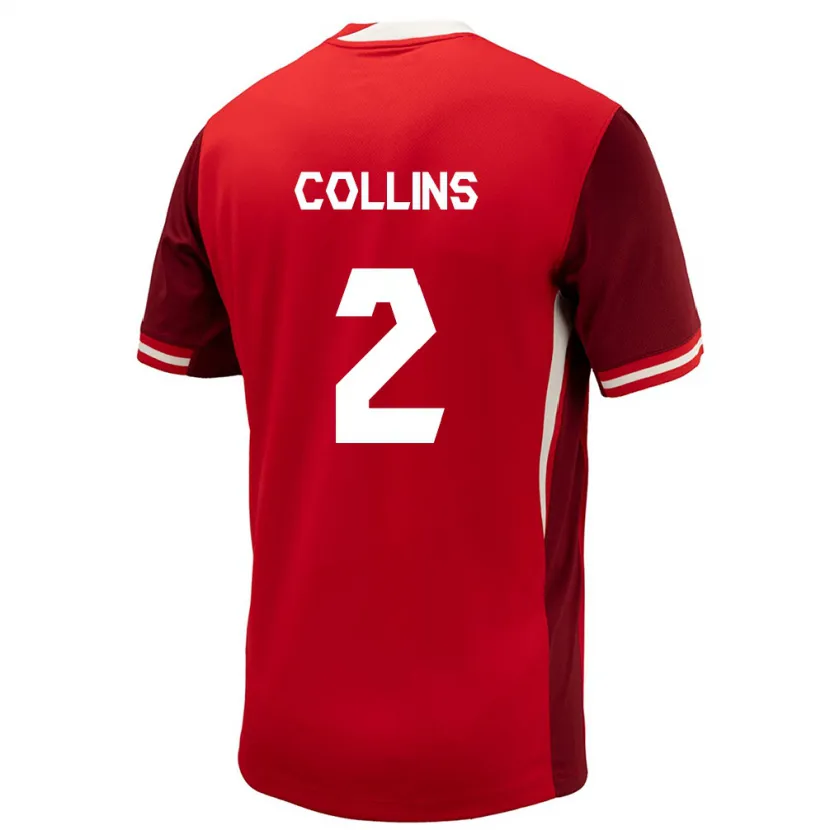 Danxen Bambino Maglia Canada Sydney Collins #2 Rosso Kit Gara Home 24-26 Maglietta