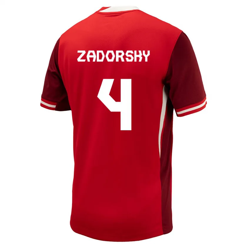 Danxen Bambino Maglia Canada Shelina Zadorsky #4 Rosso Kit Gara Home 24-26 Maglietta