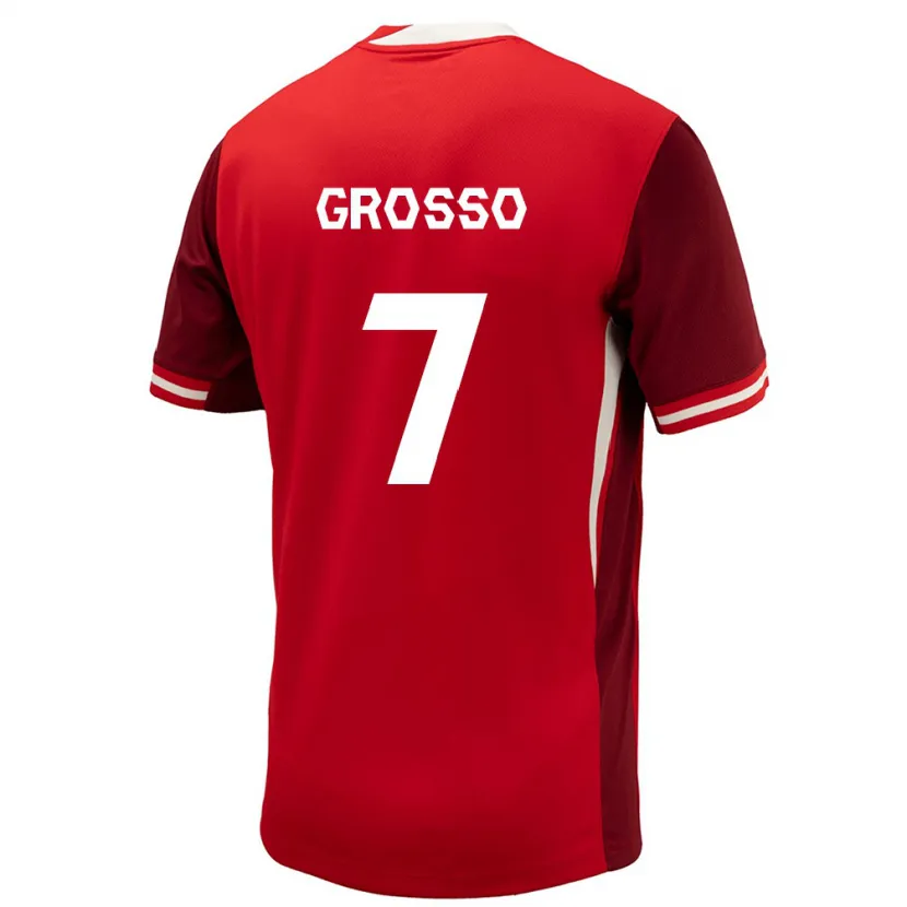 Danxen Bambino Maglia Canada Julia Grosso #7 Rosso Kit Gara Home 24-26 Maglietta