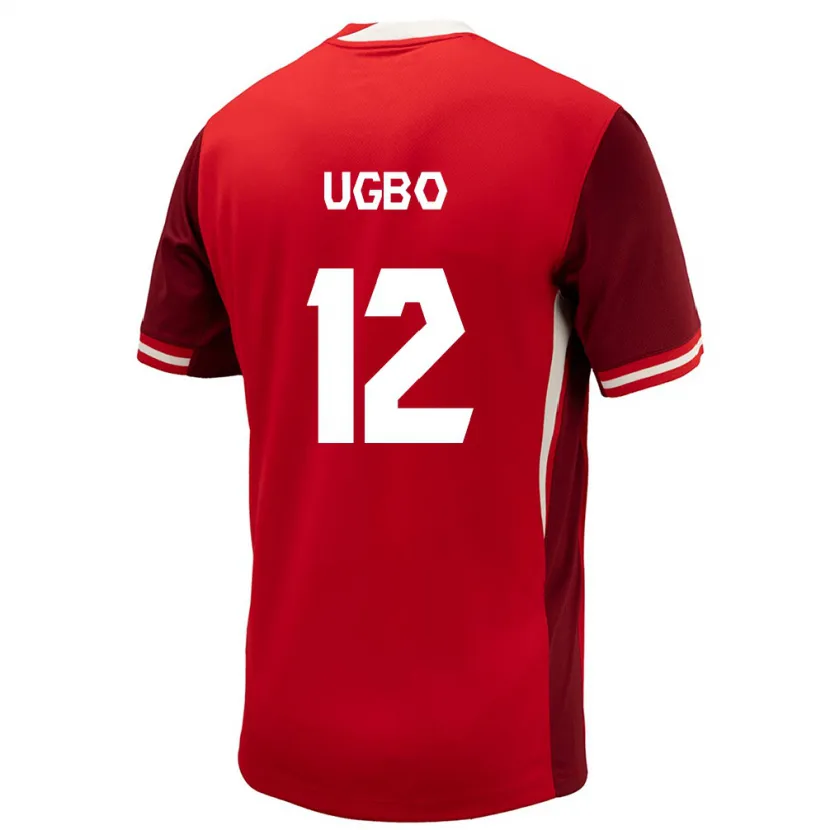 Danxen Bambino Maglia Canada Iké Ugbo #12 Rosso Kit Gara Home 24-26 Maglietta