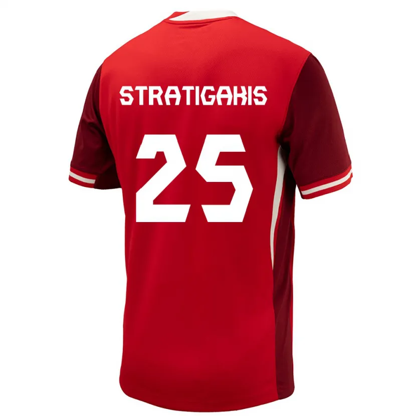 Danxen Bambino Maglia Canada Sarah Stratigakis #25 Rosso Kit Gara Home 24-26 Maglietta