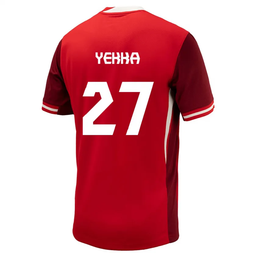 Danxen Bambino Maglia Canada Sura Yekka #27 Rosso Kit Gara Home 24-26 Maglietta