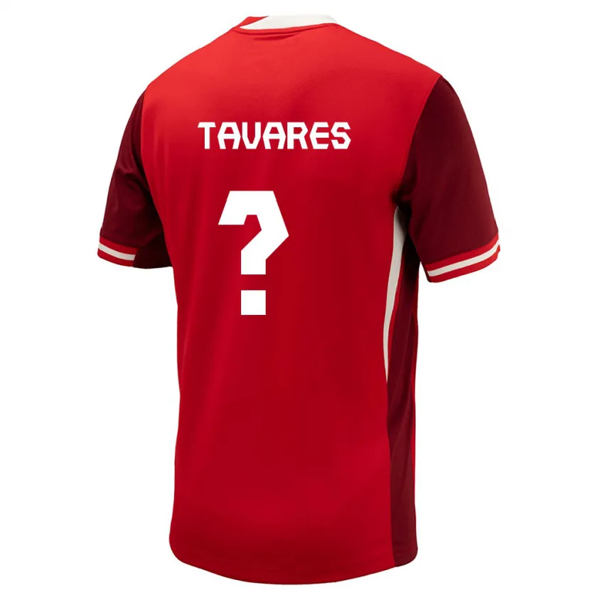 Danxen Bambino Maglia Canada Hugo Tavares #0 Rosso Kit Gara Home 24-26 Maglietta