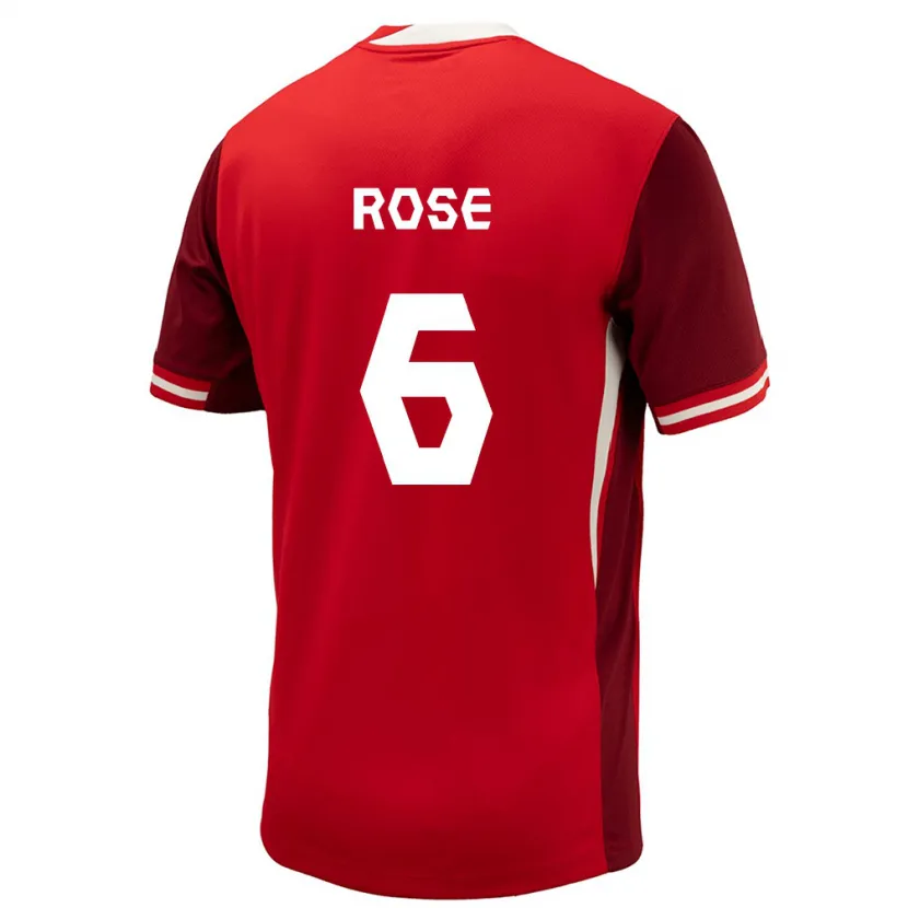 Danxen Bambino Maglia Canada Deanne Rose #6 Rosso Kit Gara Home 24-26 Maglietta